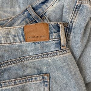 American Eagle Outfitters Relaxed Distressed Jeans - Light Blue